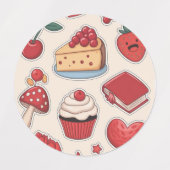 Cute stickers girls  ラベル (デザイン2)