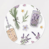 Cute stickers girls  ラベル (デザイン1)