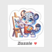 Cute Stickers Kawaii Snow Leopard Painter Sticker シール (シート)
