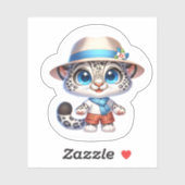Cute Stickers Kawaii Snow Leopard Summer Travel   シール (シート)