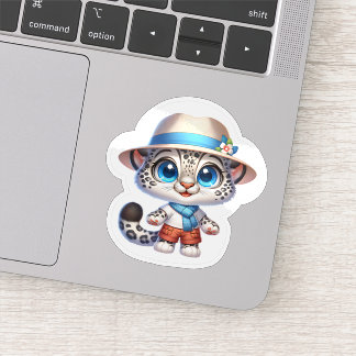 Cute Stickers Kawaii Snow Leopard Summer Travel   シール