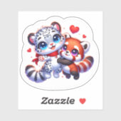 Cute Stickers Red Panda Snow Leopard Kawai Sticker シール (シート)