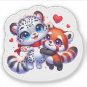 Cute Stickers Red Panda Snow Leopard Kawai Sticker シール (正面)