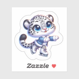 Cute Stickers Snow Leopard Big Cat Anime Sport  シール