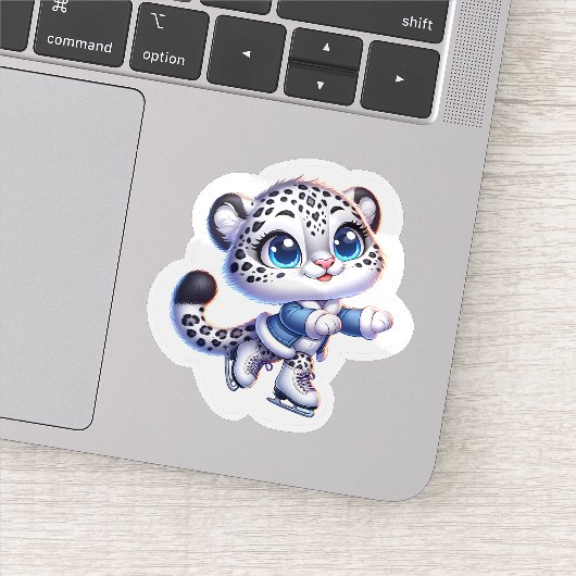 Cute Stickers Snow Leopard Big Cat Anime Sport  シール (詳細)