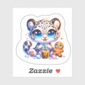 Cute Stickers Snow Leopard Kawaii Sticker シール (シート)