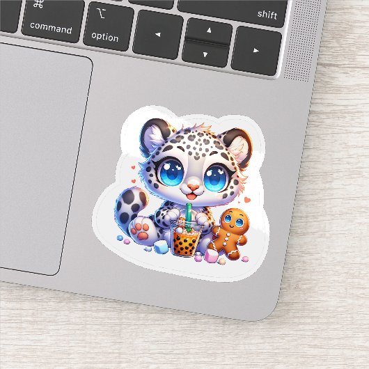 Cute Stickers Snow Leopard Kawaii Sticker シール (詳細)