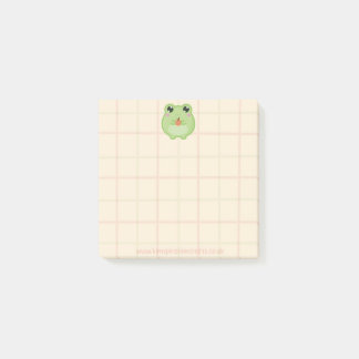 Cute Sticky notes with a frog with an apple ポストイット