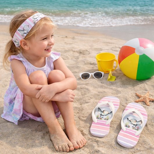 Cute Stingray Underwater Kids’ Beach Design キッズビーチサンダル