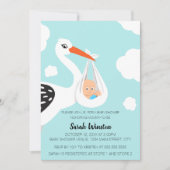 Cute Stork Baby Shower Invitation 招待状 (正面)