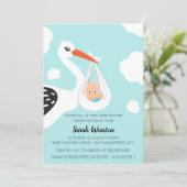 Cute Stork Baby Shower Invitation 招待状 (スタンド正面)