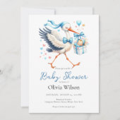 Cute Stork With Baby 招待状 (正面)