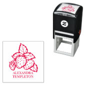 Cute Strawberries with Leaves Name セルフインキングスタンプ (インサイチュ)