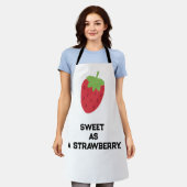 Cute Strawberry Apron | Fruit-Themed Kitchen Apron エプロン (着用した状態)
