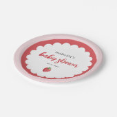 Cute Strawberry Baby Shower Paper Plate ペーパープレート (アングル)