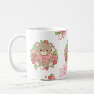 Cute Strawberry Bear Birthday Mug コーヒーマグカップ