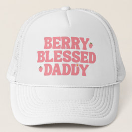 Cute Strawberry Berry Blessed Daddy Pink Birthday キャップ