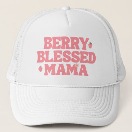 Cute Strawberry Berry Blessed Mama Pink Birthday キャップ