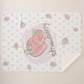 Cute Strawberry  Blanket シェルパブランケット (正面(横))