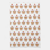 Cute Strawberry Bun Pattern キッチンタオル (縦)