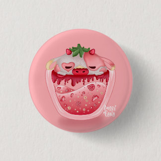 Cute Strawberry Button – Pink Design 缶バッジ