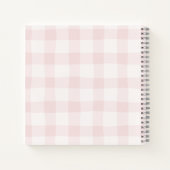 Cute Strawberry Checkered Personalized Journal ノートブック (裏面)