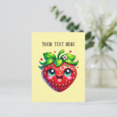 Cute strawberry customizable fruit  ポストカード (スタンド正面)