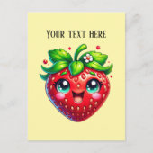 Cute strawberry customizable fruit  ポストカード (正面)