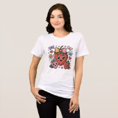Cute Strawberry Fruit トライブレンドＴシャツ (正面全面)