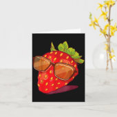 Cute Strawberry Fruit Lover Aesthetic Summer Gift カード (黄色い花)