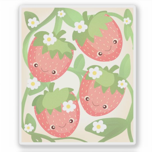 Cute Strawberry Garden  シール (正面)