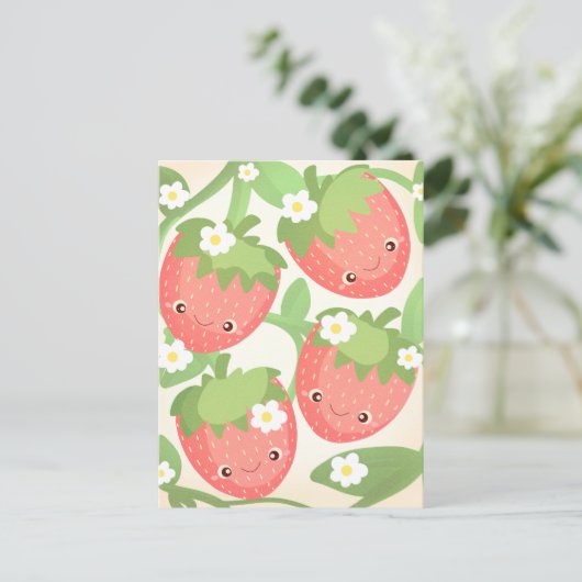 Cute Strawberry Garden ポストカード (スタンド正面)