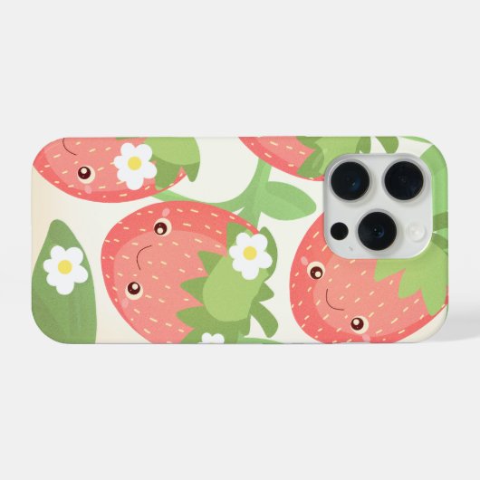 Cute Strawberry Garden  iPhoneケース (裏面横)