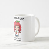 Cute Strawberry Girl Kawaii Art コーヒーマグカップ (正面右)