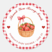 Cute Strawberry Jam Baby Shower Thank You Favor ラウンドシール (正面)