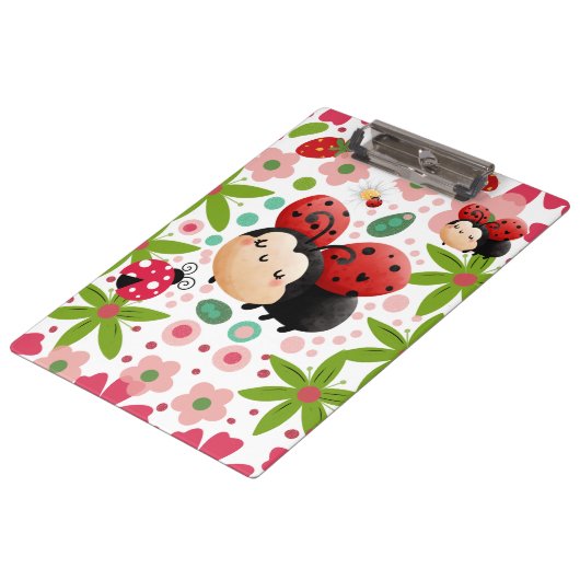 Cute Strawberry Ladybug Clipboard クリップボード (アングル)