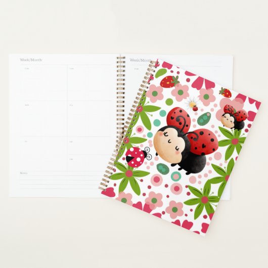 Cute Strawberry Ladybug Notebook  プランナー手帳 (ディスプレー)