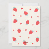 Cute Strawberry Love Berry Hearts Valentine's Day シーズンカード (裏面)