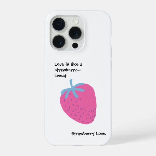 Cute Strawberry Love – Valentine’s Day  iPhoneケース (裏面)