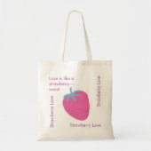 Cute Strawberry Love – Valentine’s Day Tote Bag トートバッグ (正面)