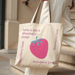 Cute Strawberry Love – Valentine’s Day Tote Bag トートバッグ