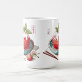 Cute Strawberry Mochi Japanese Sweet Treat コーヒーマグカップ (中央)