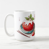 Cute Strawberry Mochi Japanese Sweet Treat コーヒーマグカップ (左)