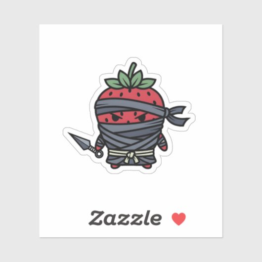 Cute Strawberry Ninja Assassin Japanese Pop Art シール (シート)