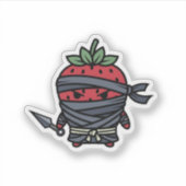 Cute Strawberry Ninja Assassin Japanese Pop Art シール (正面)