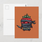 Cute Strawberry Ninja Assassin Japanese Pop Art ポストカード (正面/裏面)