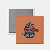Cute Strawberry Ninja Assassin Japanese Pop Art マグネット (正面/裏面)