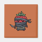 Cute Strawberry Ninja Assassin Japanese Pop Art マグネット (正面)