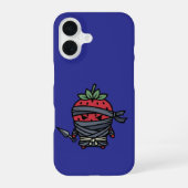 Cute Strawberry Ninja Assassin Japanese Pop Art iPhone 16ケース (裏面)