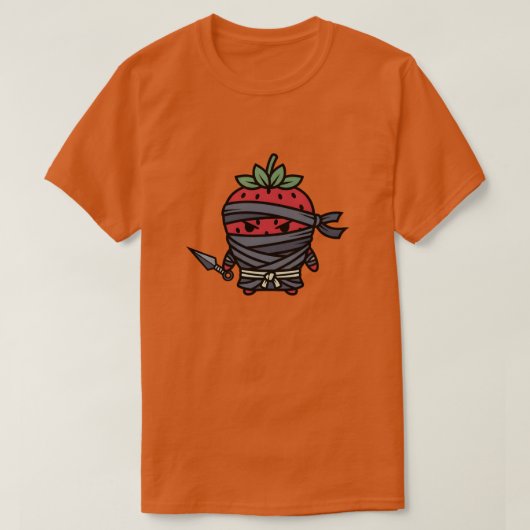 Cute Strawberry Ninja Assassin Japanese Pop Art Tシャツ (デザイン正面)